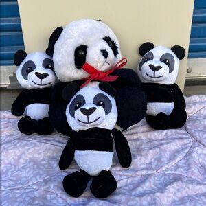 #83 Adorable Panda Plush Toy Set - Black and White